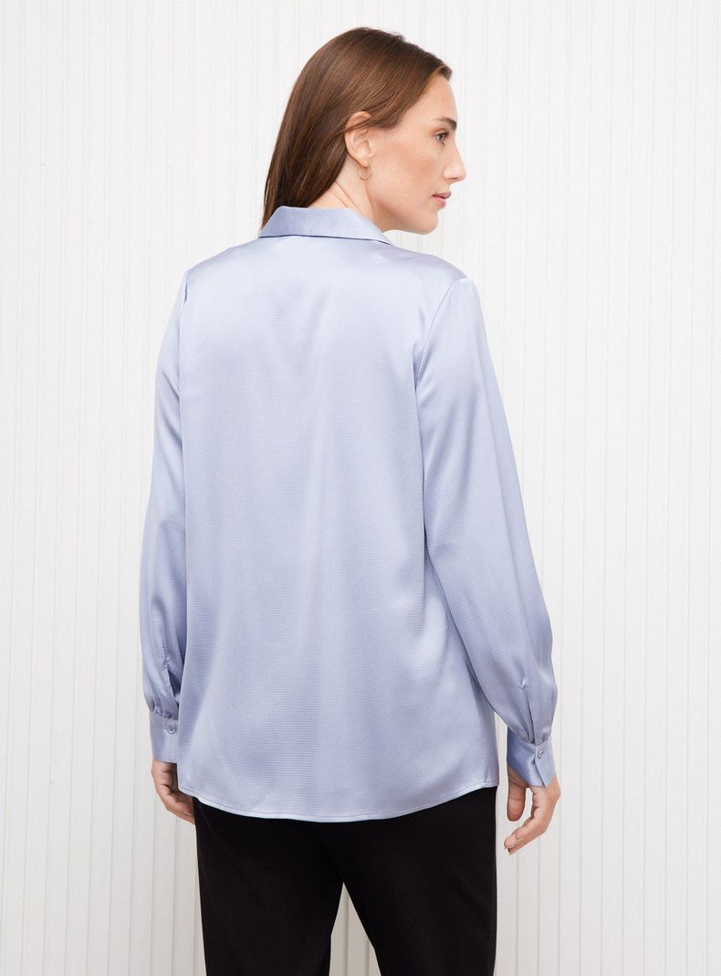 Blusa Abotonada con Manga Larga y Puños-1