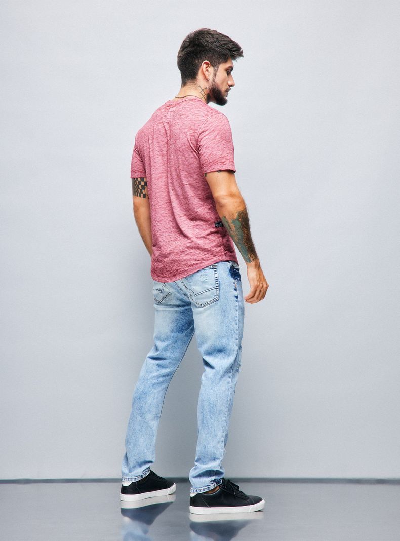 Jeans Lavado Fuerte con Roturas-5