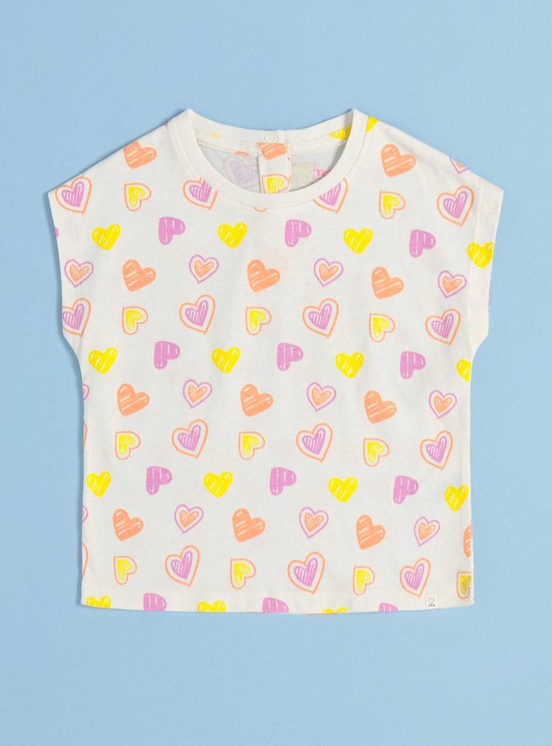 Polera Estampada con Manga Corta-0