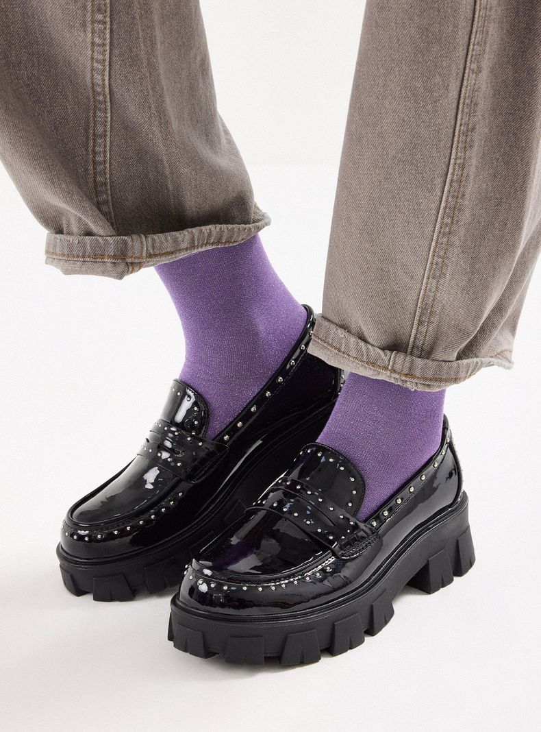 Mocasín Tachas Plataforma Mujer-0