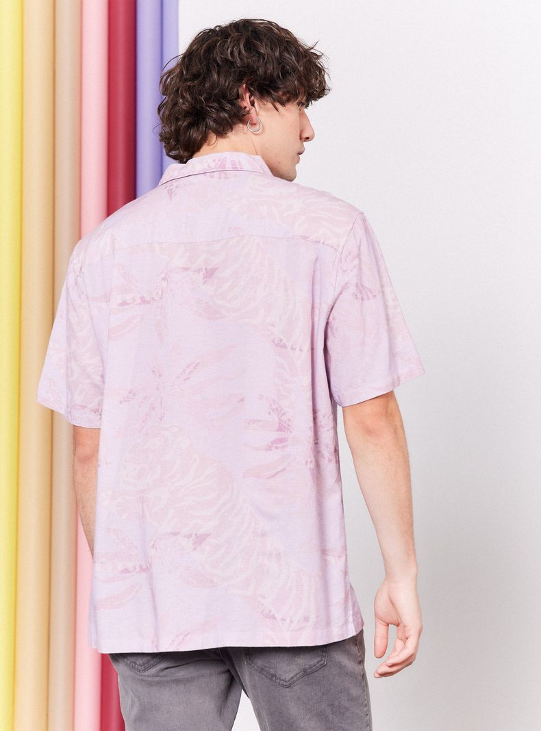 Camisa de Vestir Lino Estampada-1