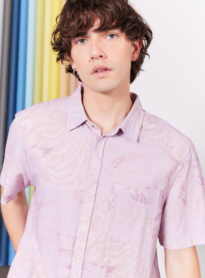 Camisa de Vestir Lino Estampada-2