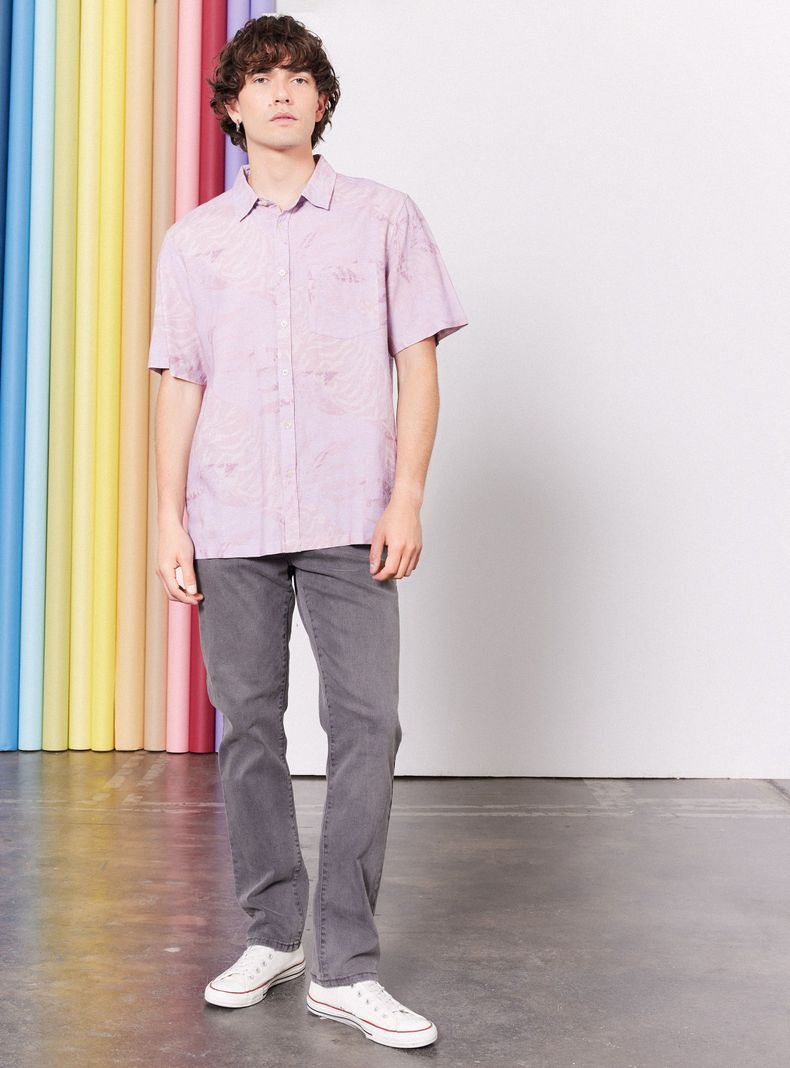 Camisa de Vestir Lino Estampada-4