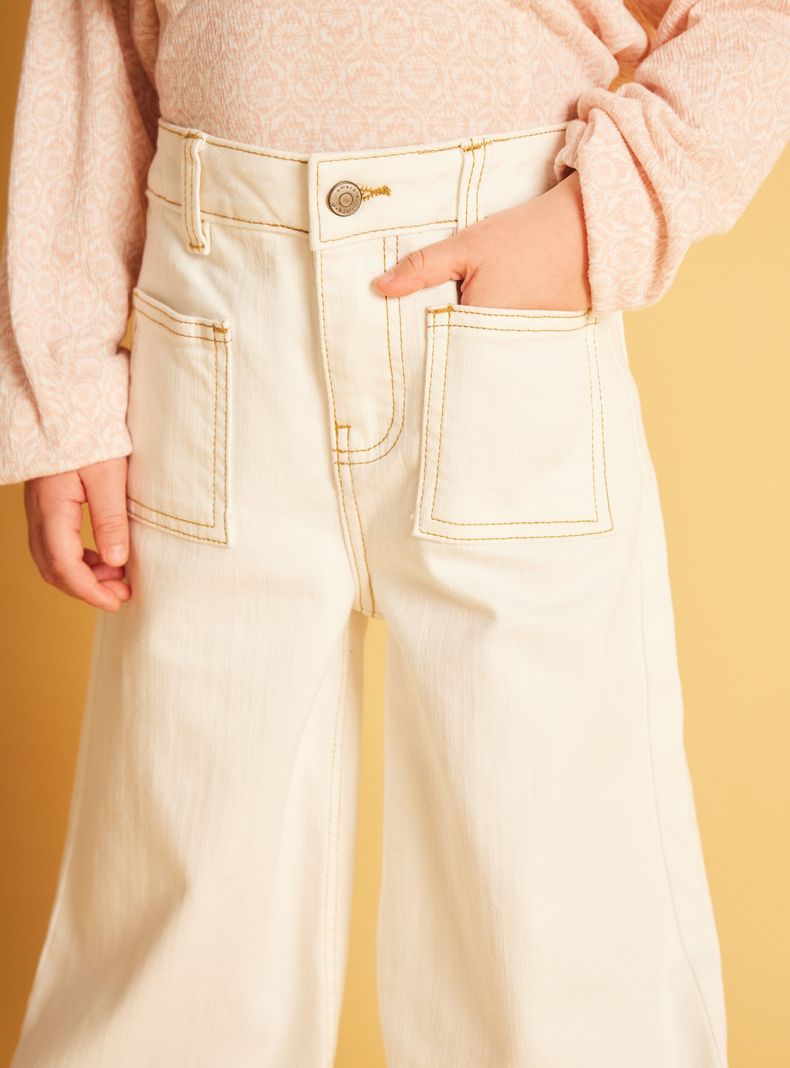 Pantalón Wide Leg con Costuras en Contraste-1