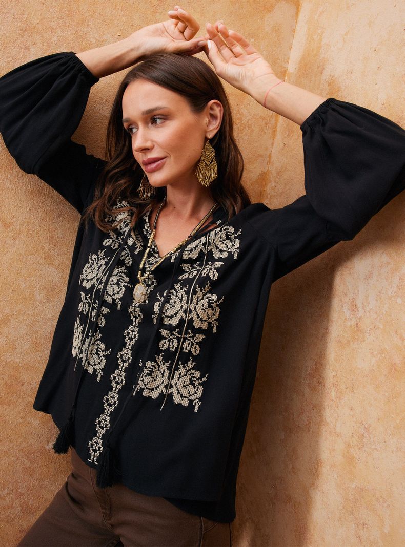 Blusa Bordado Punto Cruz-2