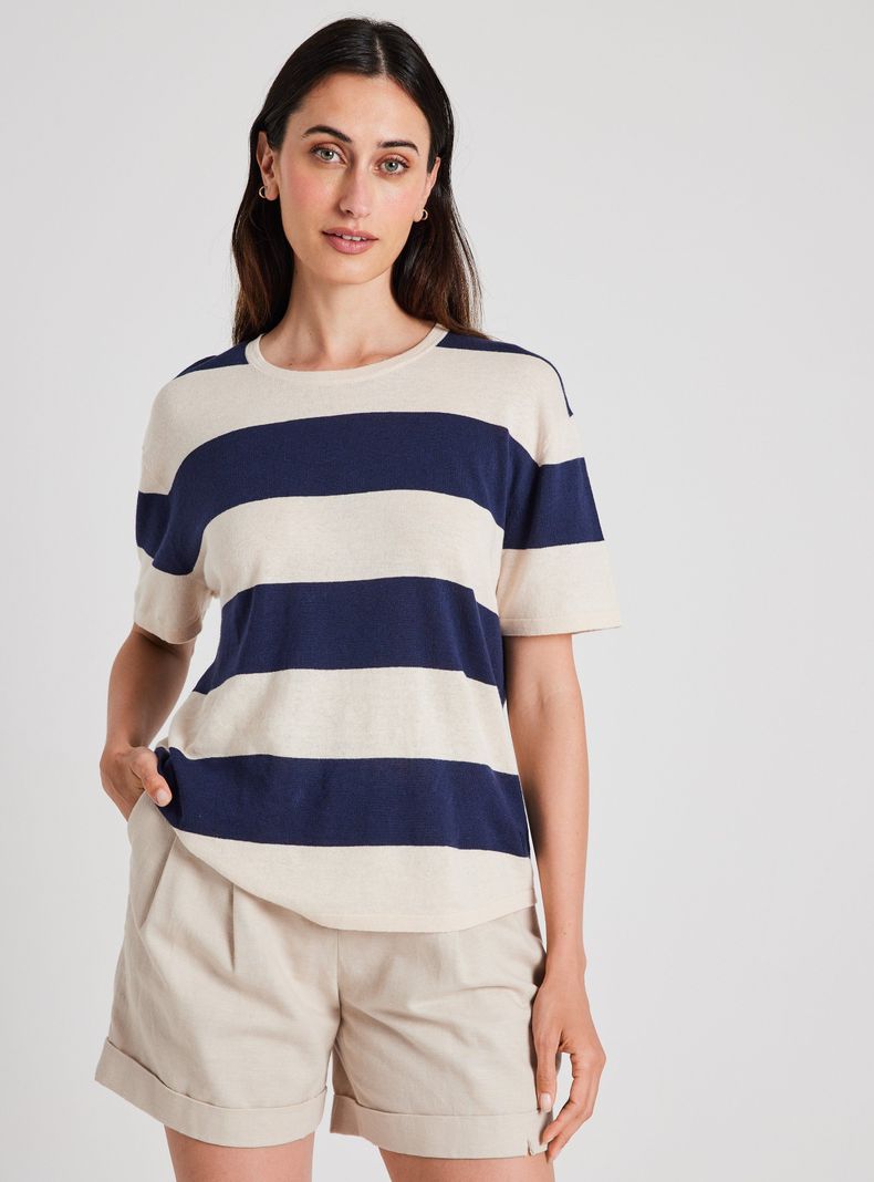 Blusa sin Manga Lino-0