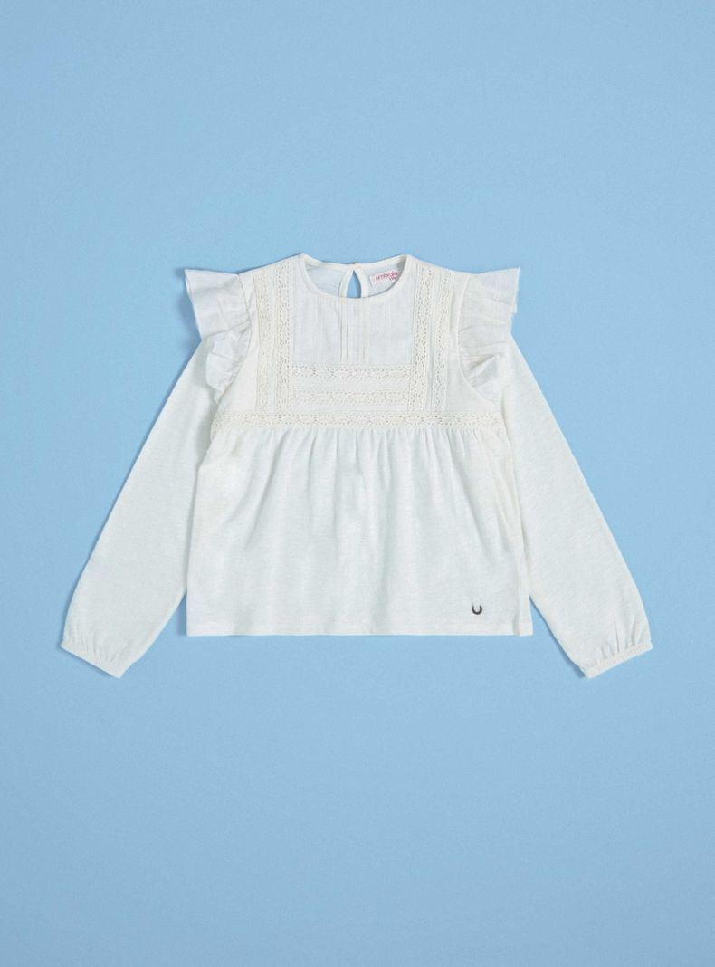 Polera Cintas Broderie Manga con Elástico-2
