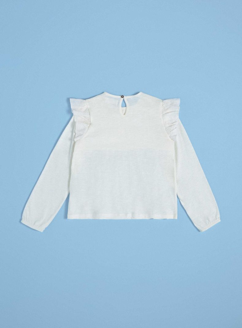 Polera Cintas Broderie Manga con Elástico-3