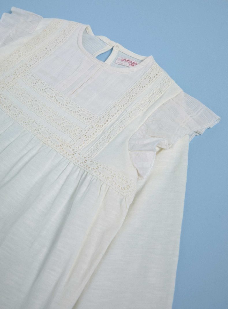 Polera Cintas Broderie Manga con Elástico-4
