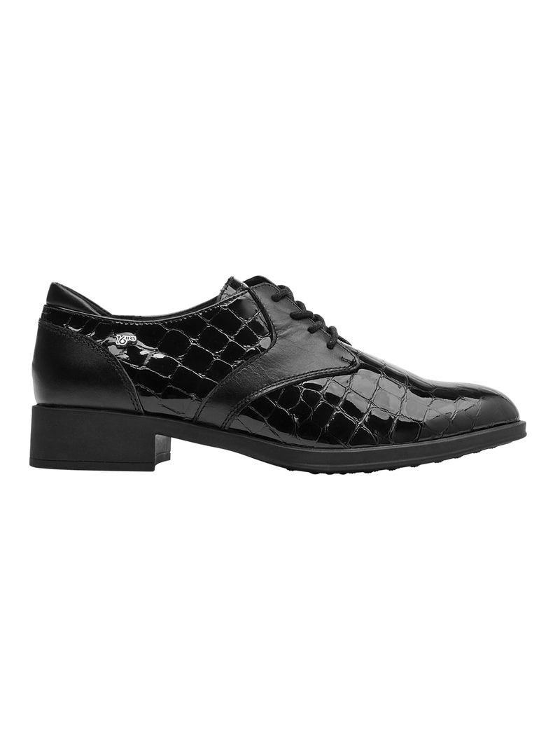 Zapato Casual Texturado Taco Cuadrado Cuero J070 Mujer-0