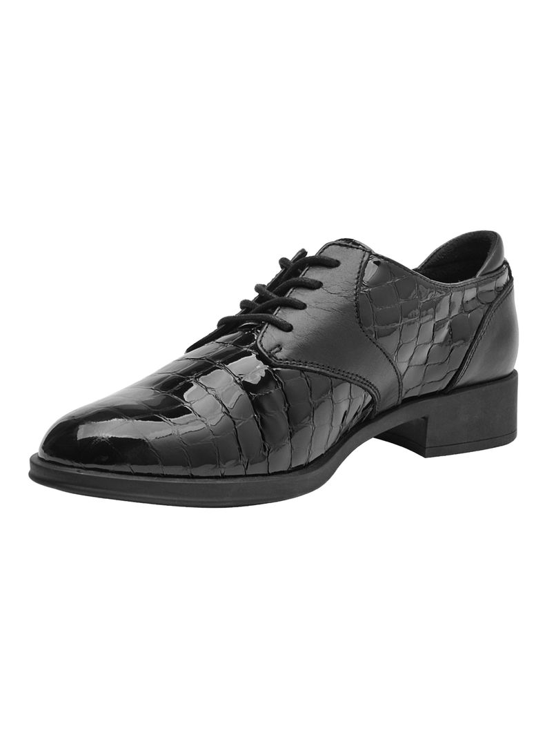 Zapato Casual Texturado Taco Cuadrado Cuero J070 Mujer-3
