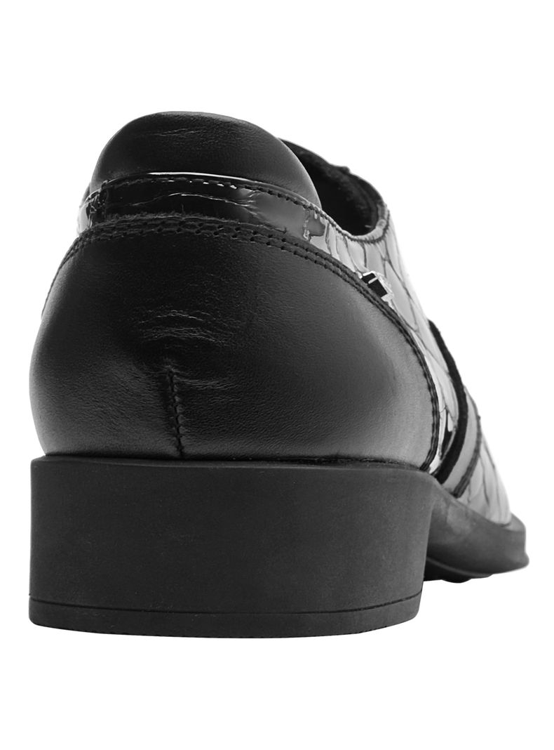 Zapato Casual Texturado Taco Cuadrado Cuero J070 Mujer-4