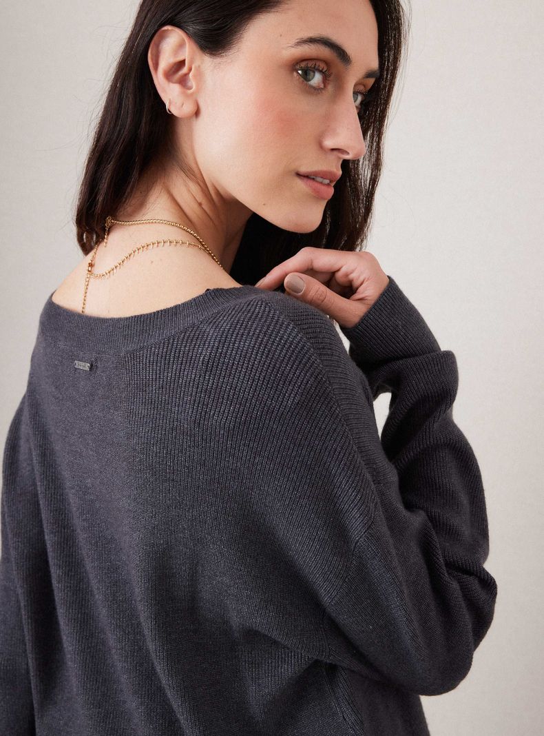 Sweater Acanalado en Pecho-3