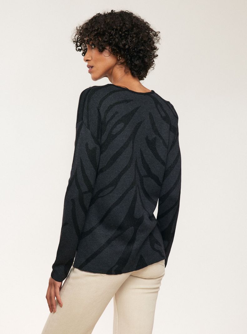 Sweater Jacquard Diseño Metalizado-1