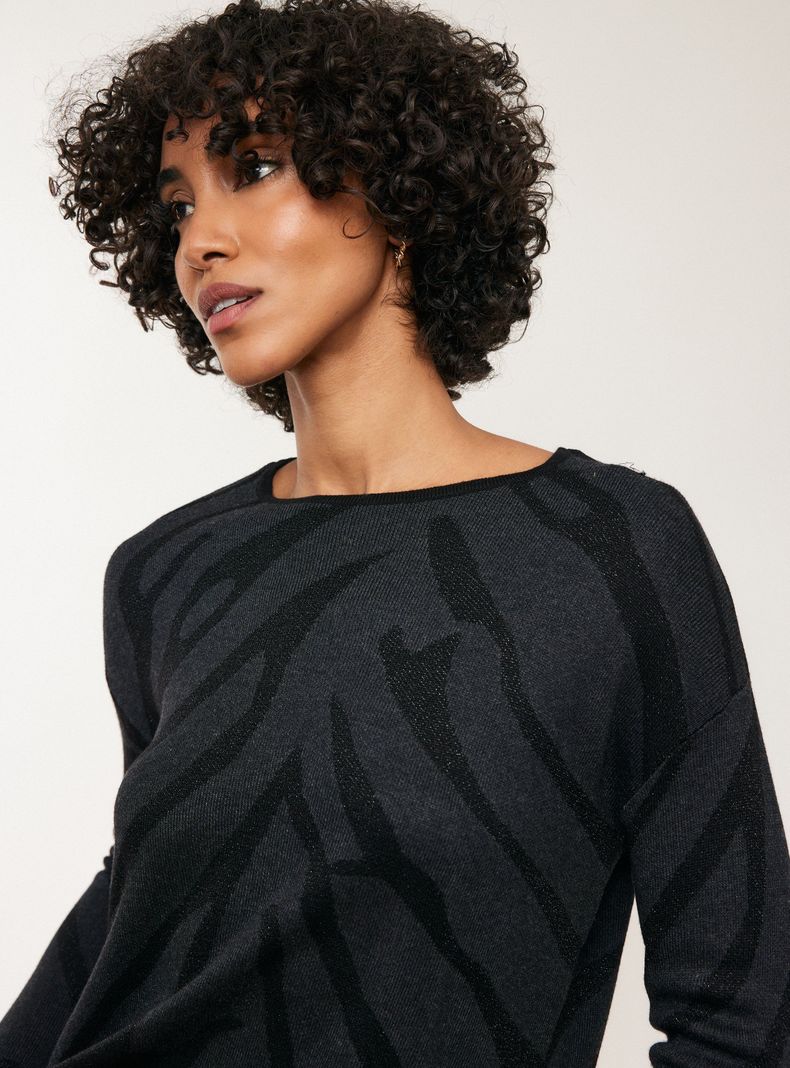 Sweater Jacquard Diseño Metalizado-2