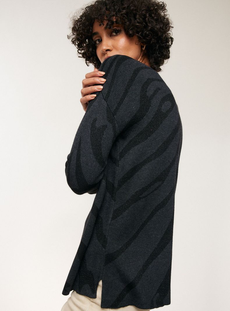 Sweater Jacquard Diseño Metalizado-3