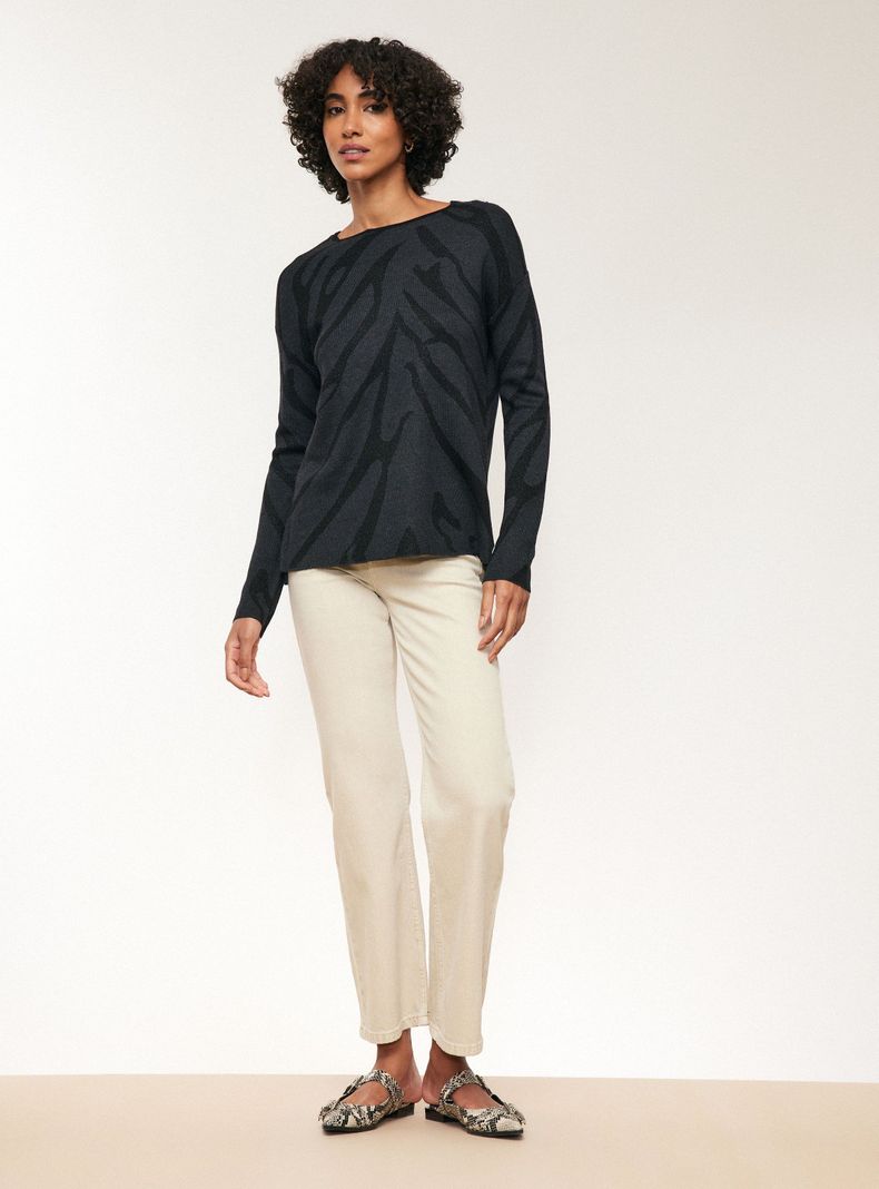 Sweater Jacquard Diseño Metalizado-4
