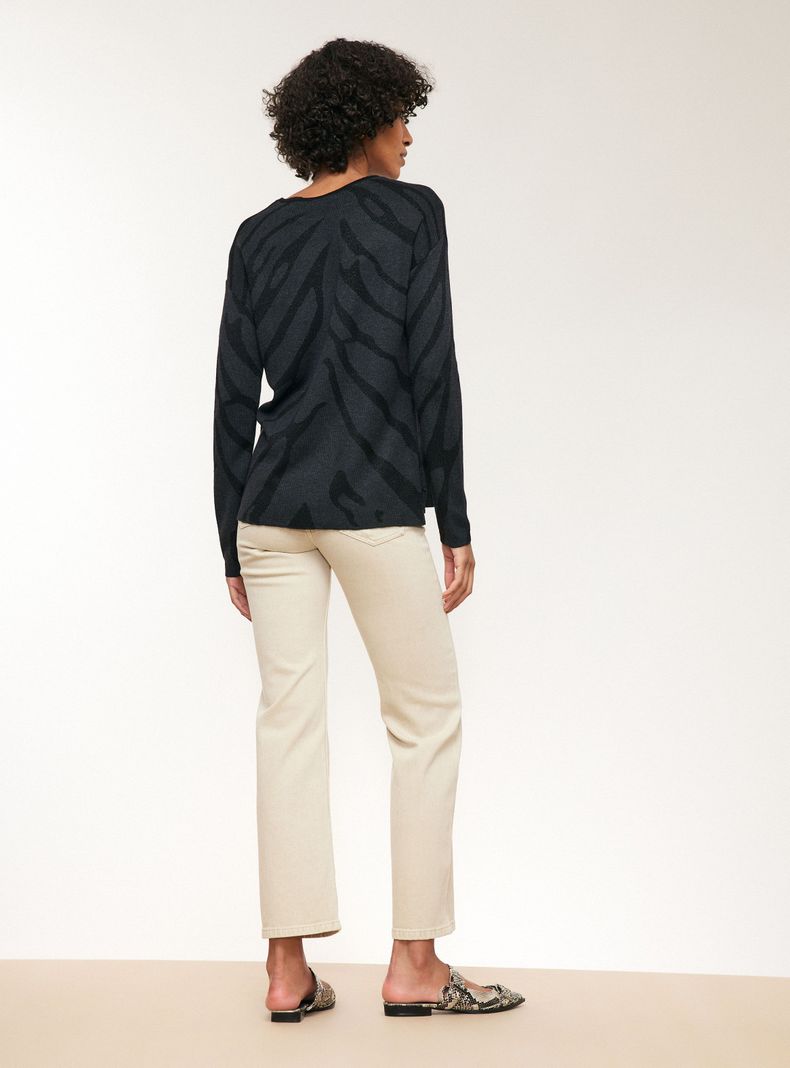 Sweater Jacquard Diseño Metalizado-5