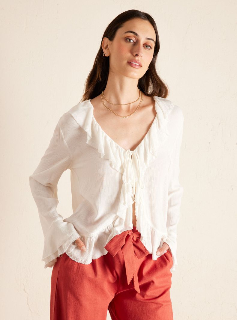 Blusa con Amarra y Vuelos-0