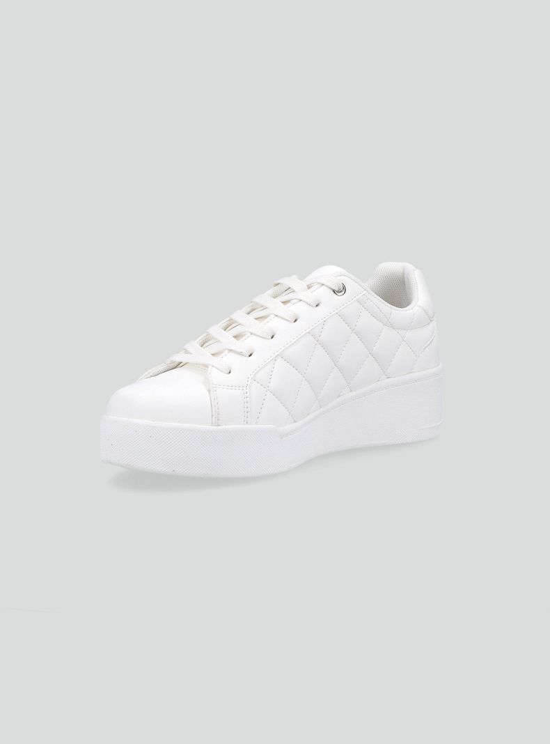 Zapatilla Urbana Efecto Quilt con Plataforma Mujer-2