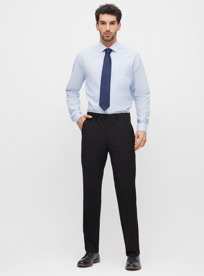 Pantalón de Vestir Clásico Azul Marino y Negro-3