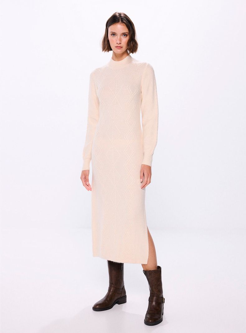 Vestido Midi Punto Cable Knit-0