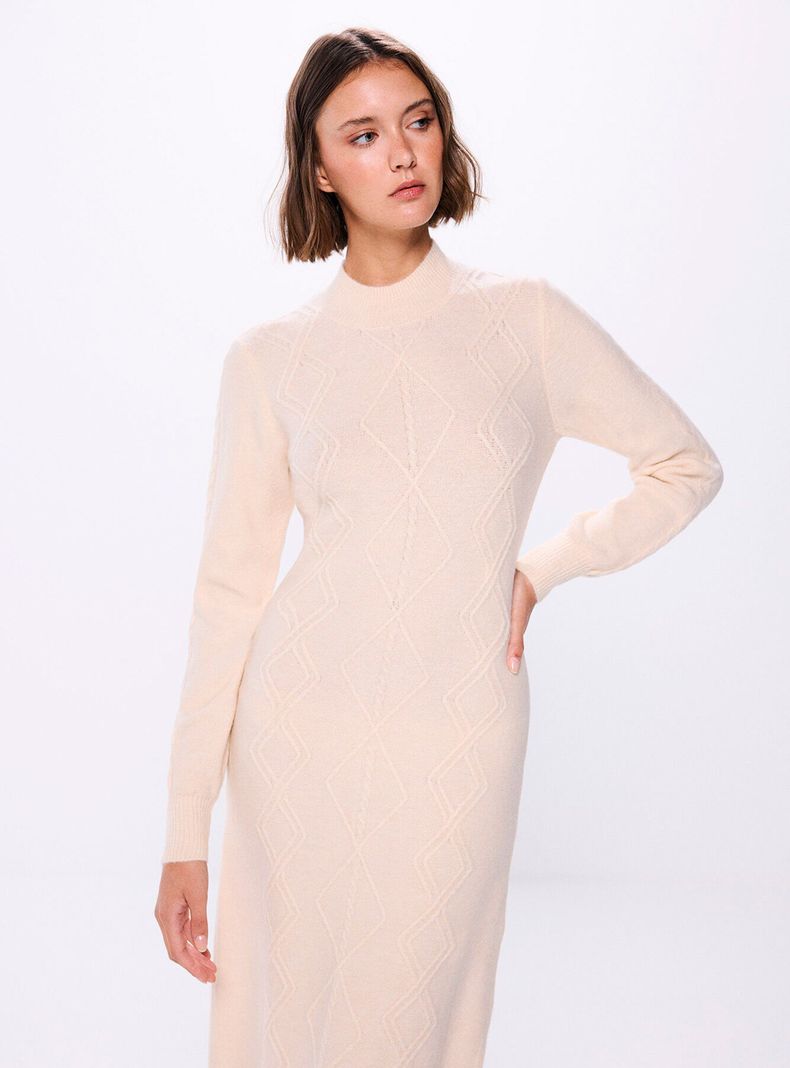 Vestido Midi Punto Cable Knit-2