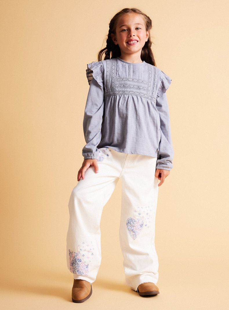 Jeans Pantalón Parches Patchwork-0