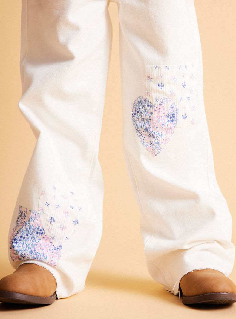 Jeans Pantalón Parches Patchwork-1