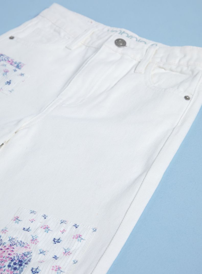Jeans Pantalón Parches Patchwork-4