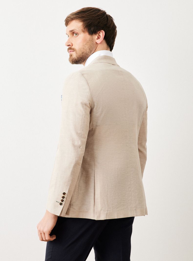 Vestón Recto Tela con Lino Slim Fit-1