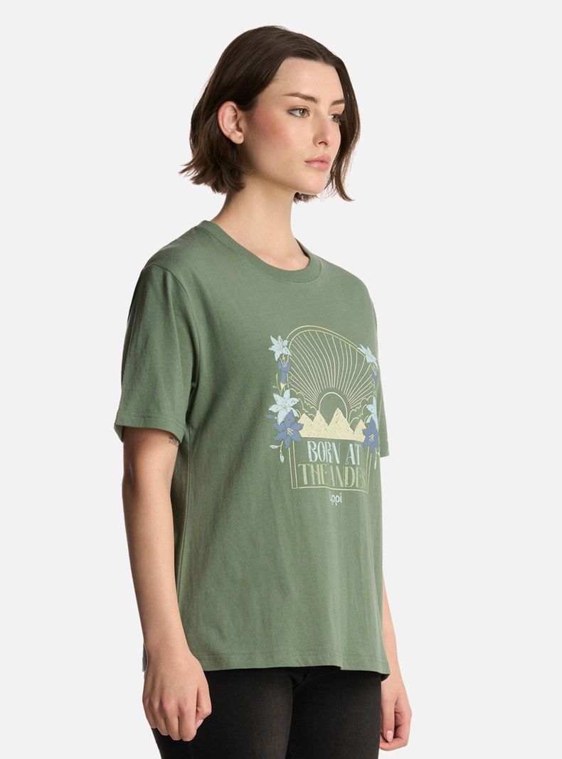 Polera Born At The Andes Print Logo T-Shirt-2