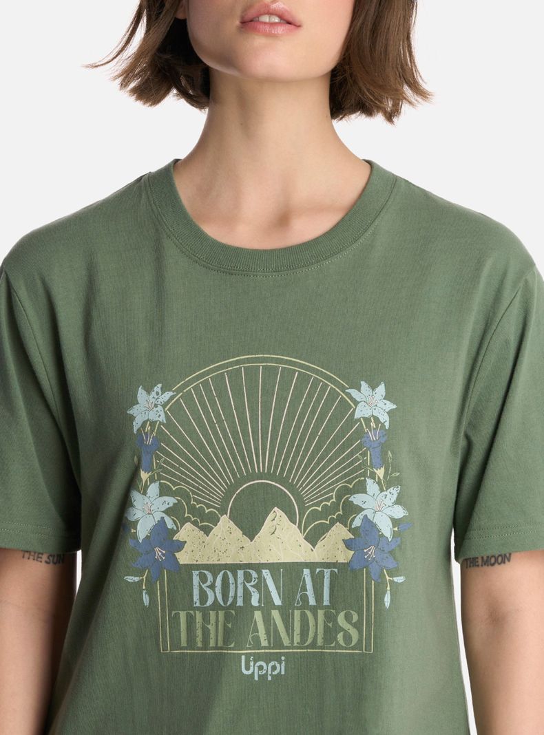 Polera Born At The Andes Print Logo T-Shirt-3