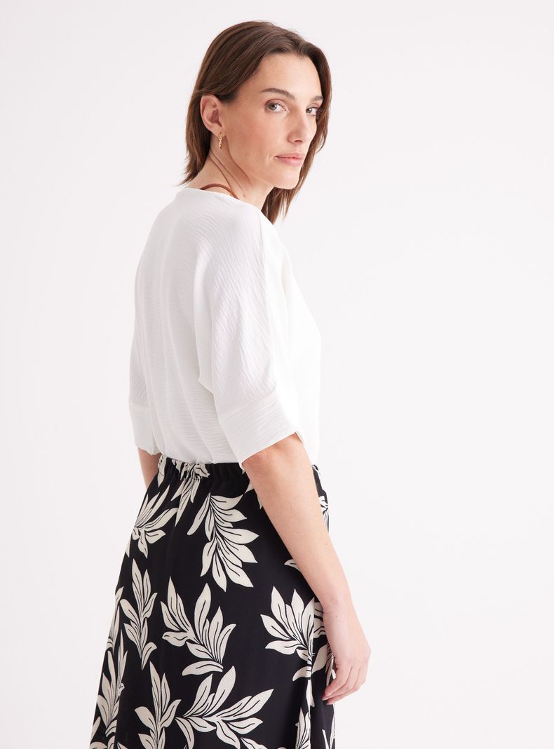 Blusa Túnica Kimono con Collar-1