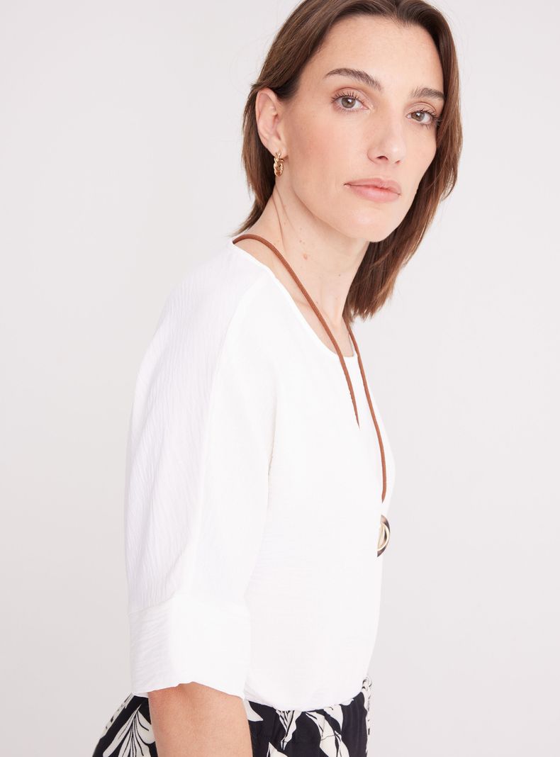 Blusa Túnica Kimono con Collar-3