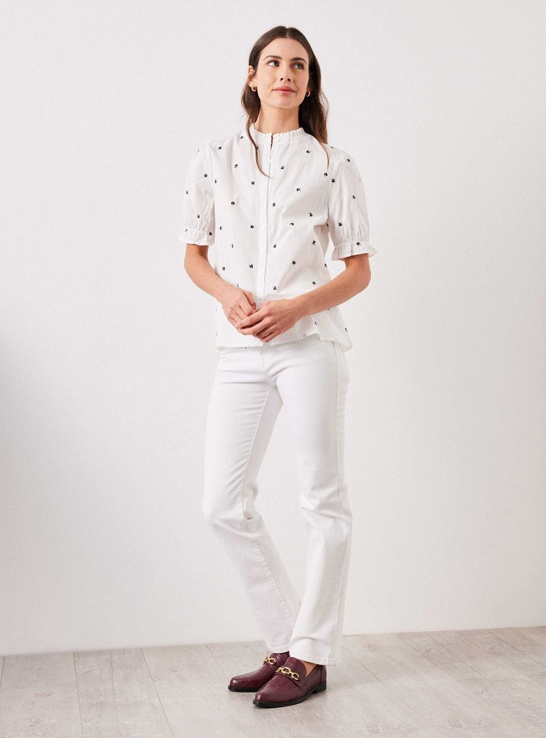 Blusa Bordada con Manga Globo-4