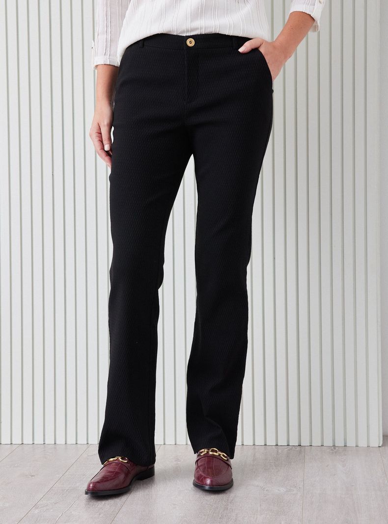 Pantalón Jacquard Elásticado Corte Recto-0
