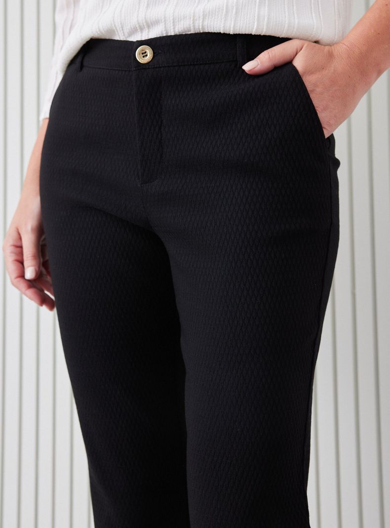 Pantalón Jacquard Elásticado Corte Recto-2