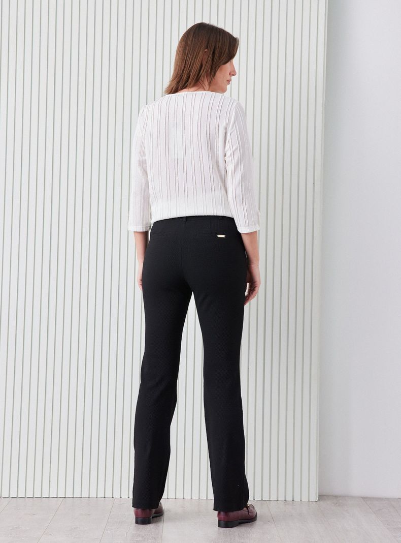 Pantalón Jacquard Elásticado Corte Recto-5
