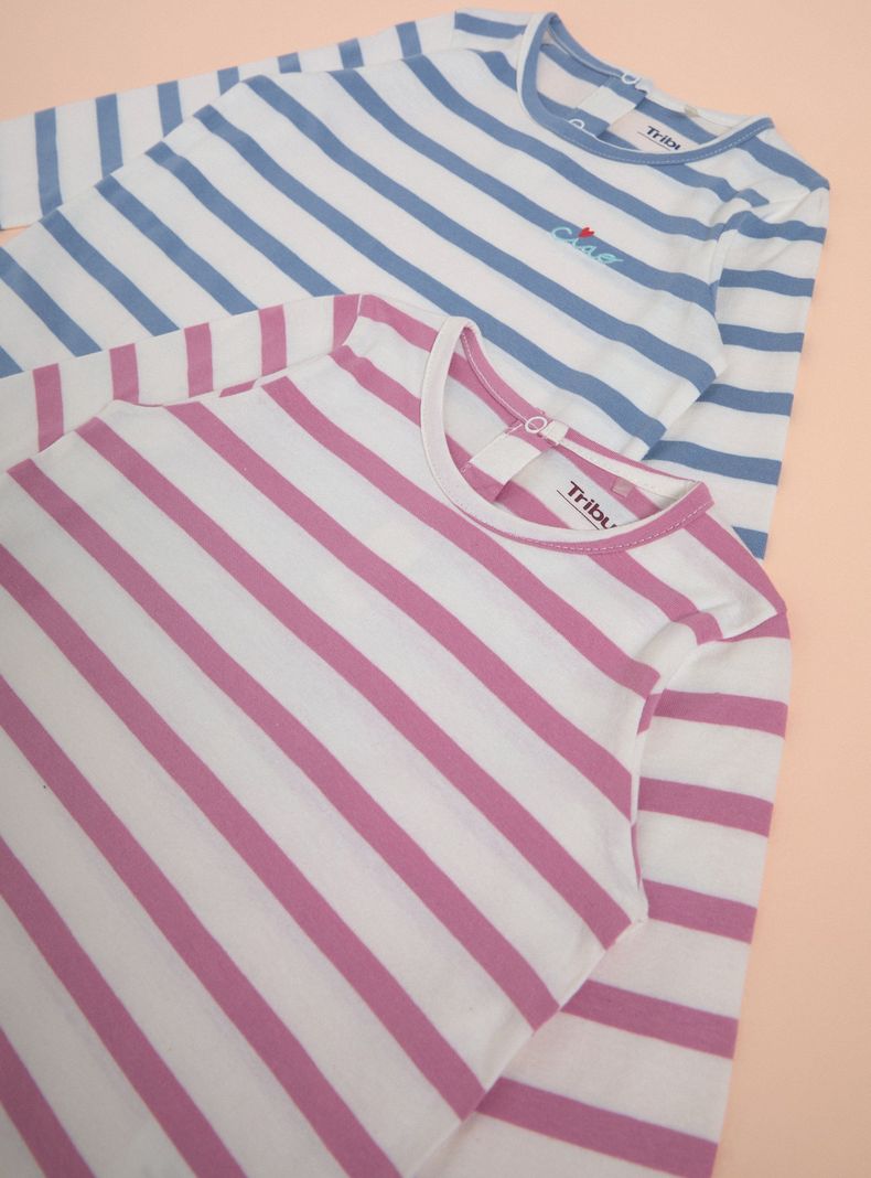 Polera Bipack Rayadas con Pequeño Bordados-2