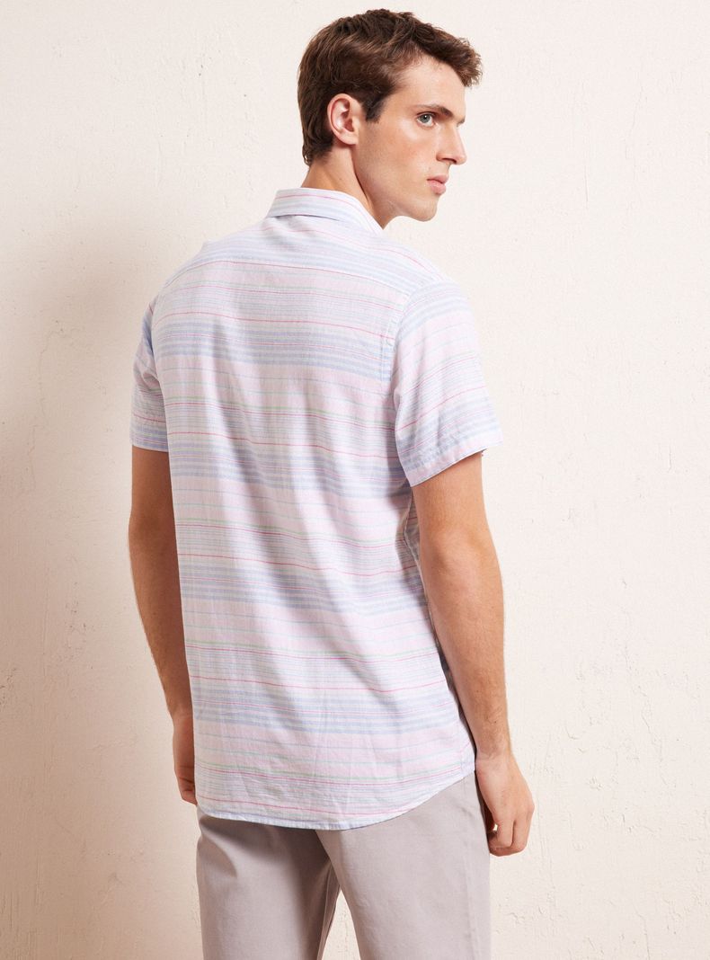 Camisa Manga Corta Rayada-1