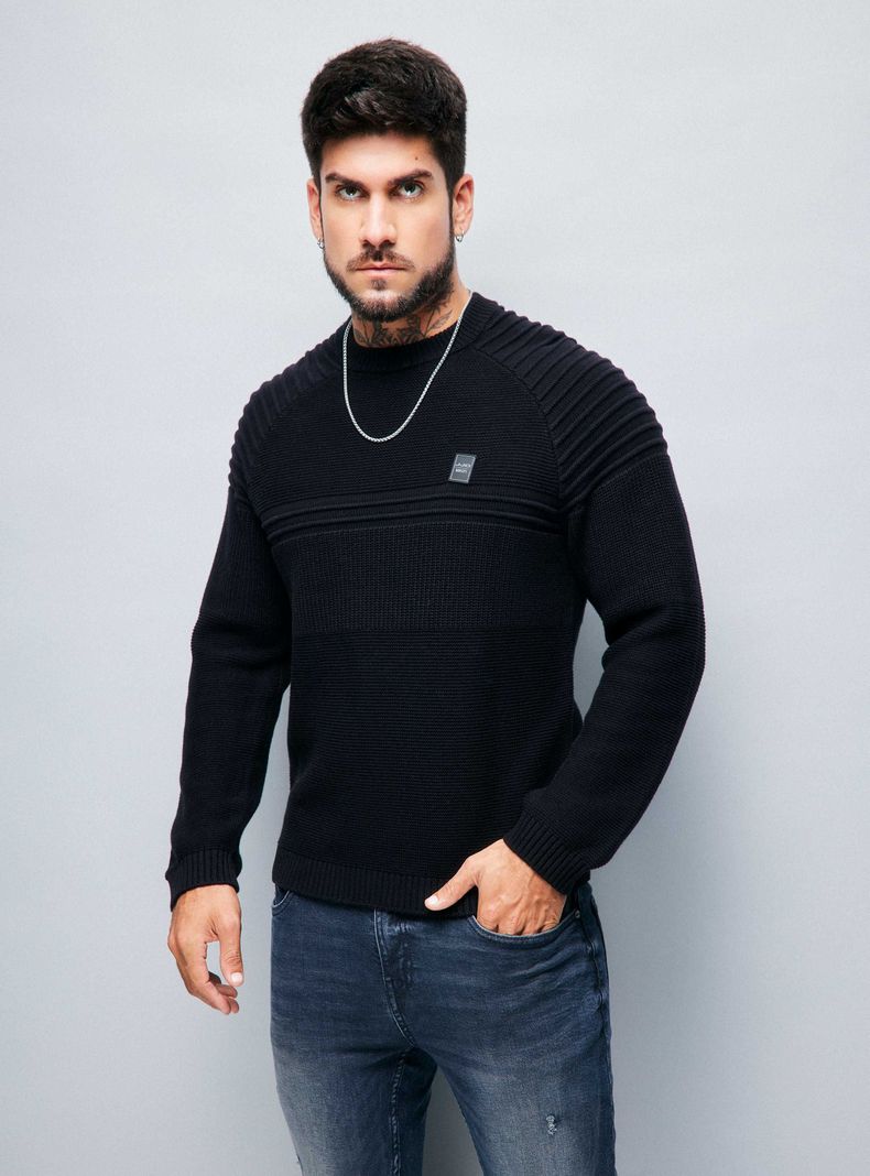 Sweater Multipunto con Lavado Ácido-0