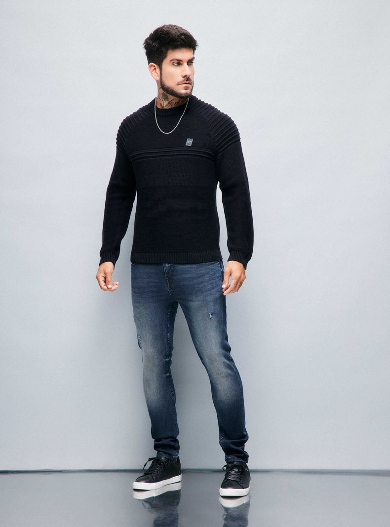 Sweater Multipunto con Lavado Ácido-4