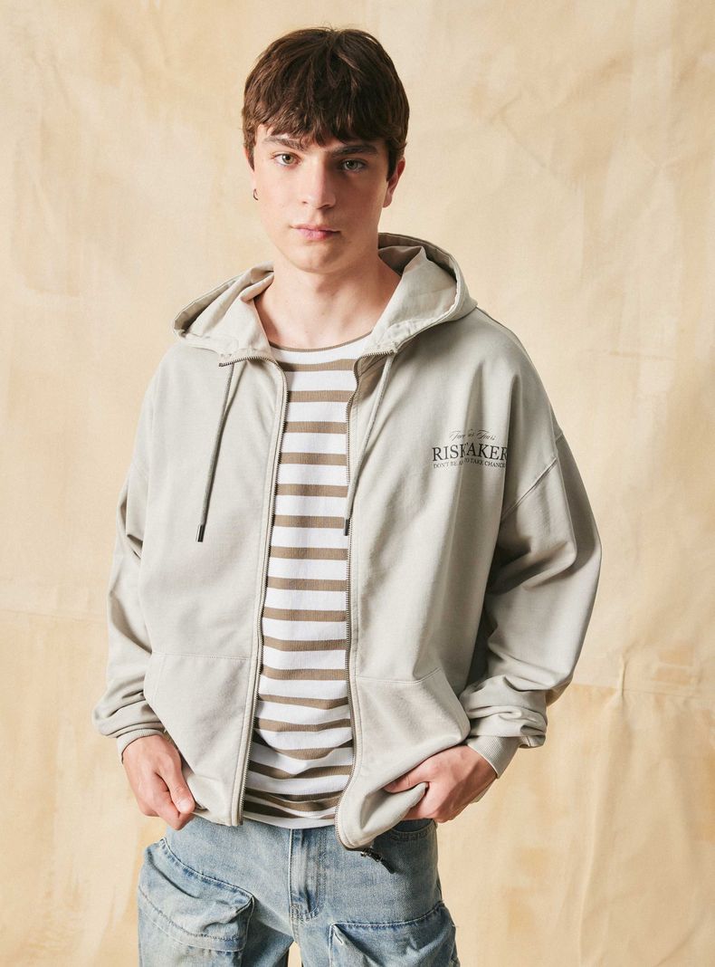 Polerón Fullzip Capucha Print Risktake-0