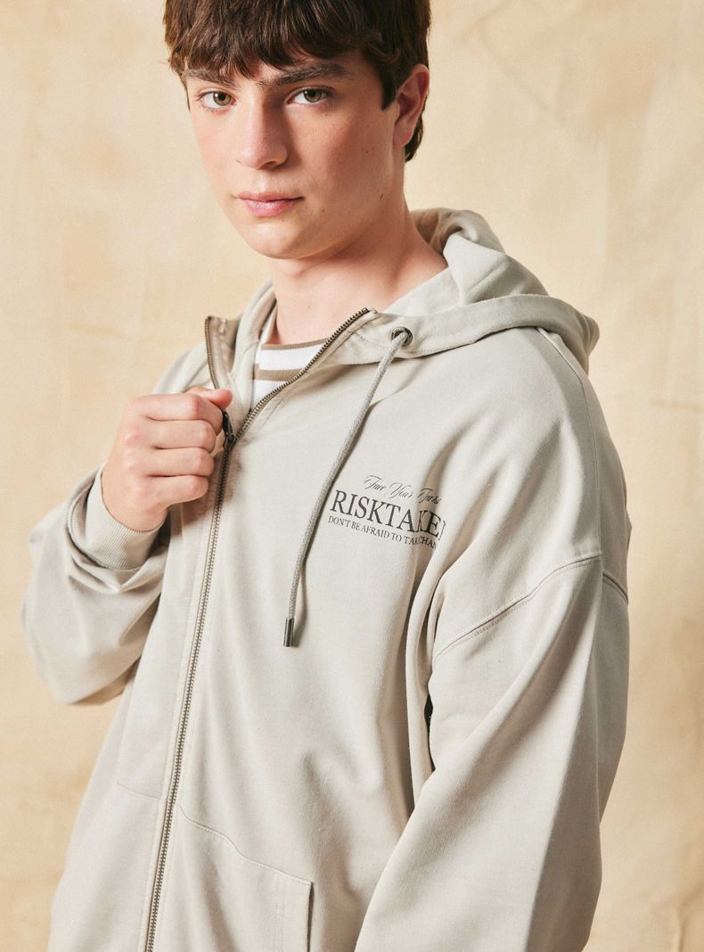 Polerón Fullzip Capucha Print Risktake-2