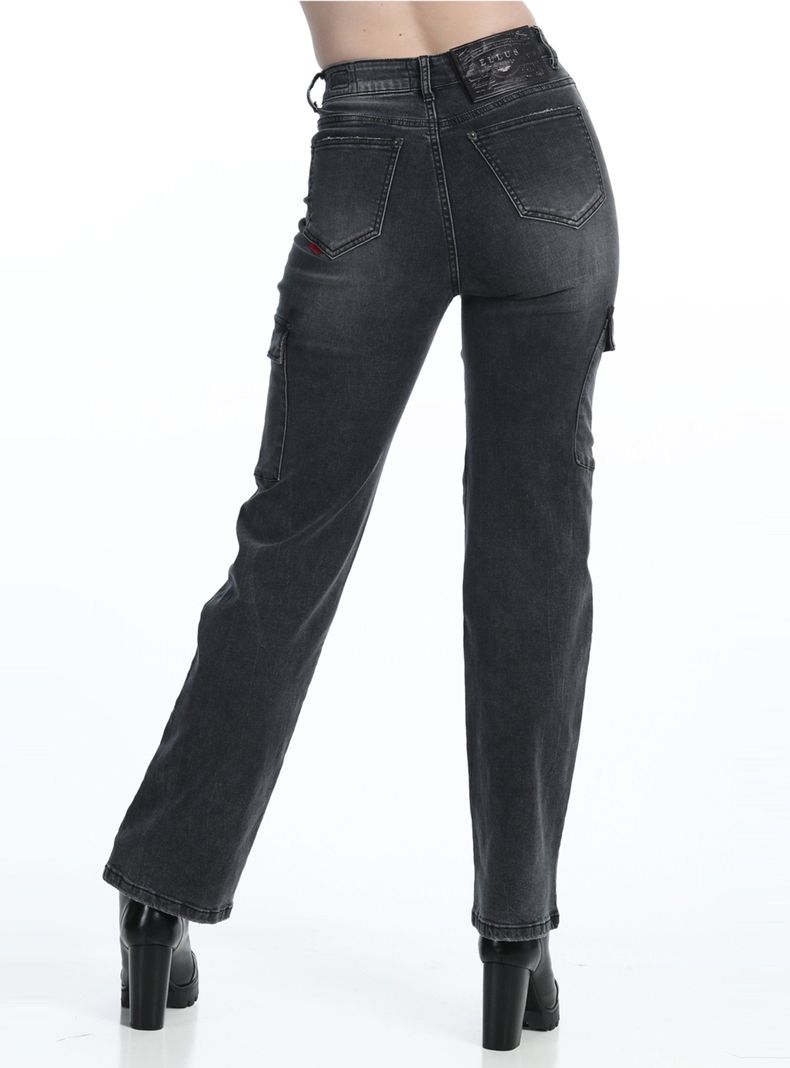 Jeans Cargo Washed Black-1