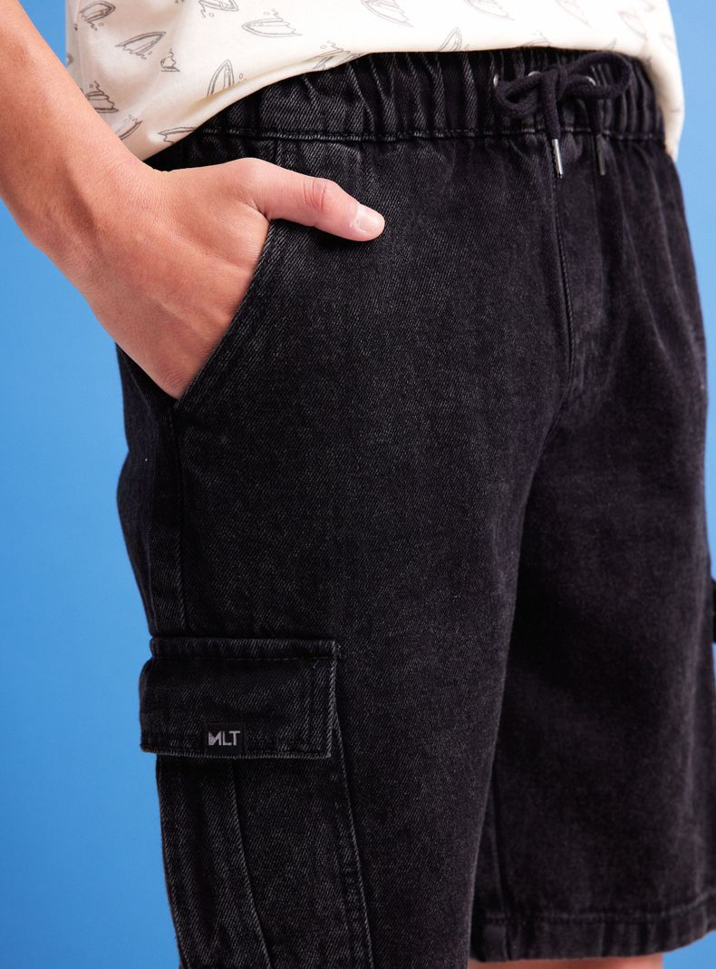 Short Bolsillos Cargo Acid Wash-1