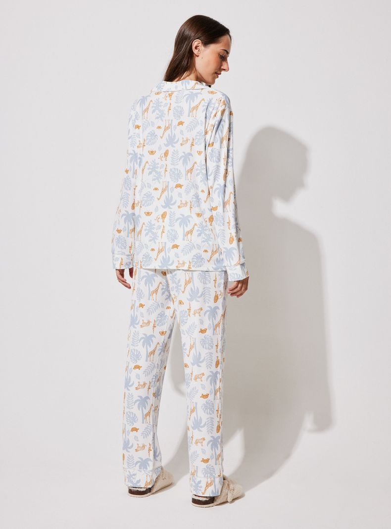 Pijama Camisero Full Print Tela Rib-5