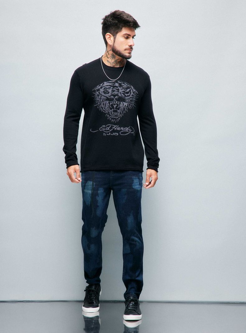 Sweater Ed Hardy Jacquard Tigre-4