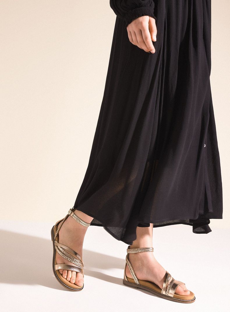 Sandalia Look Gladiadora Cuero Mujer-0